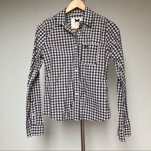 Gilly Hicks navy checkered button down shirt